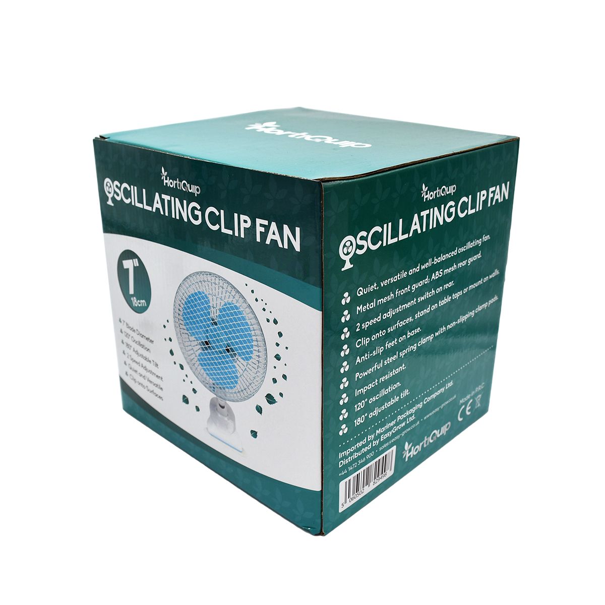 HortiQuip 7inch Oscillating Clip Fan